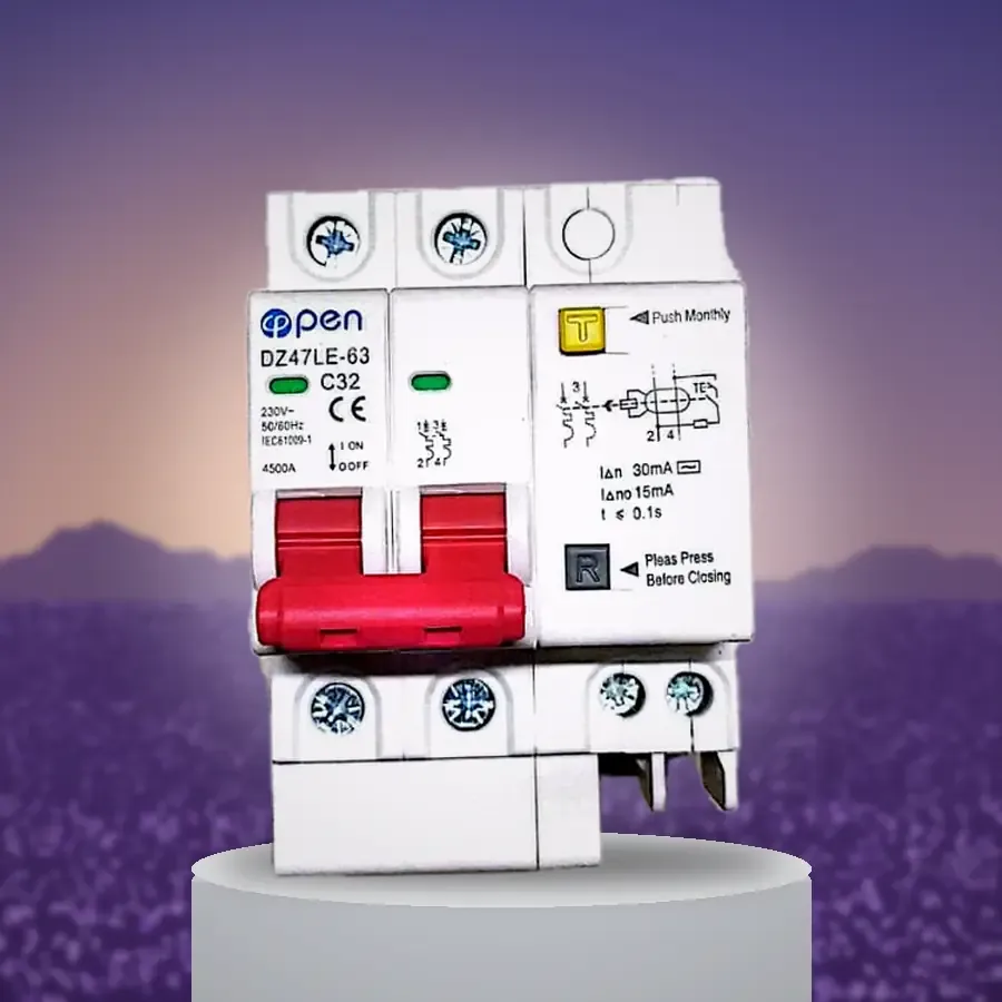 @PEN DZ47LE-63 RCBO 2P 32A / 63A 30mA – Residual Current Circuit Breaker with Overload Protection image 3