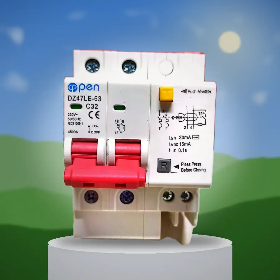 @PEN DZ47LE-63 RCBO 2P 32A / 63A 30mA – Residual Current Circuit Breaker with Overload Protection