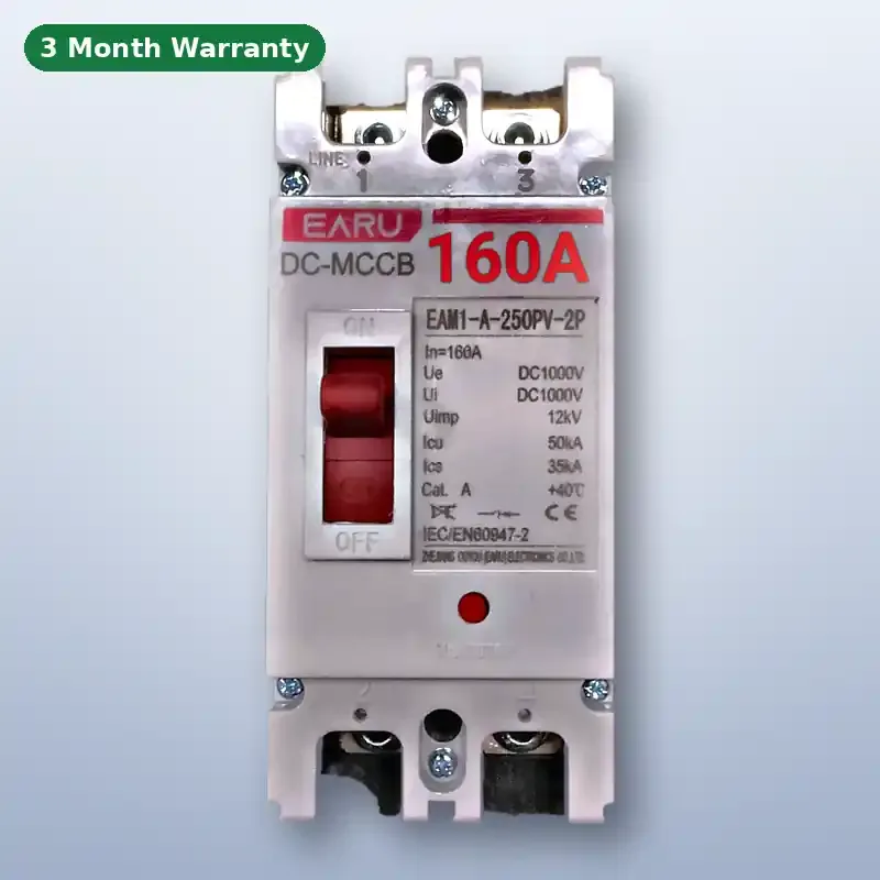 EARU DC MCCB 160A 2P 1000V – EAM1-A-250PV Solar DC Circuit Breaker image 2