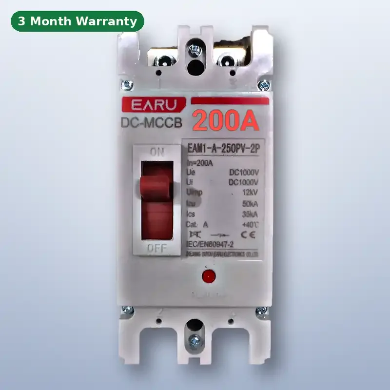 EARU DC MCCB 200A 2P 1000V – EAM1-A-250PV Solar DC Circuit Breaker image 2