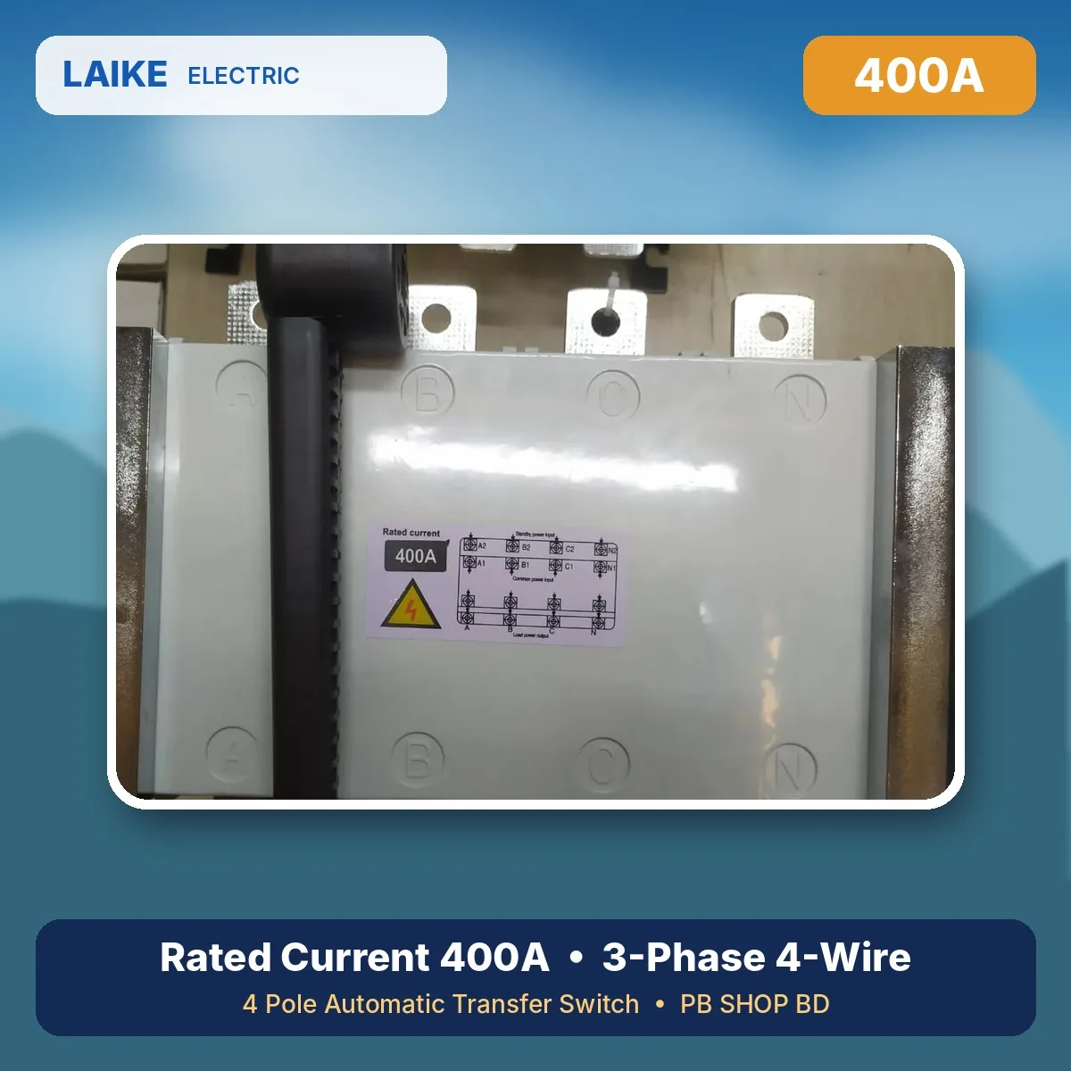 LAIKE 400A 4P ATS LKQ3-400/4P AUTO MANUAL key selector