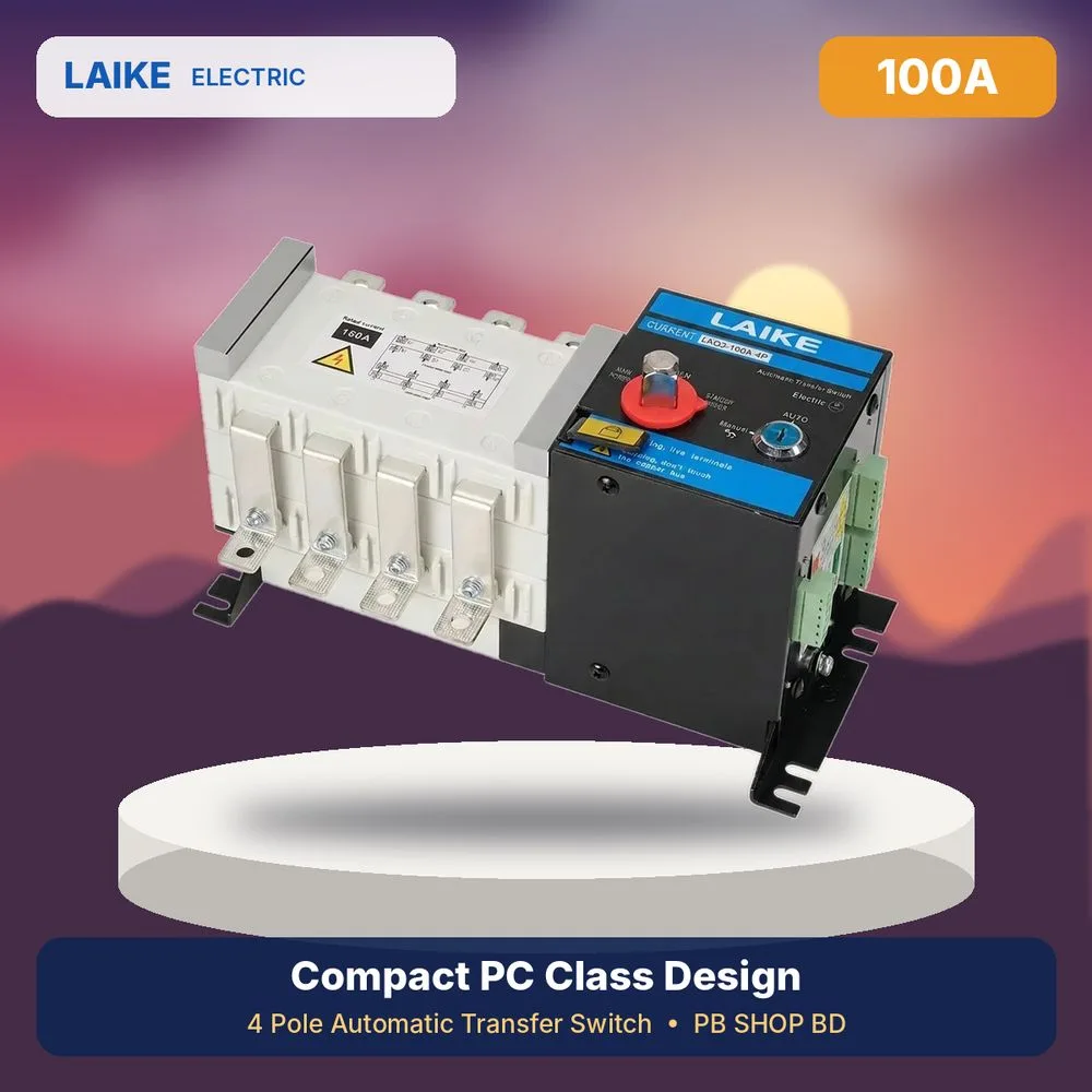 LAIKE 100A 4P ATS LKQ3-100/4P manual handle and controller