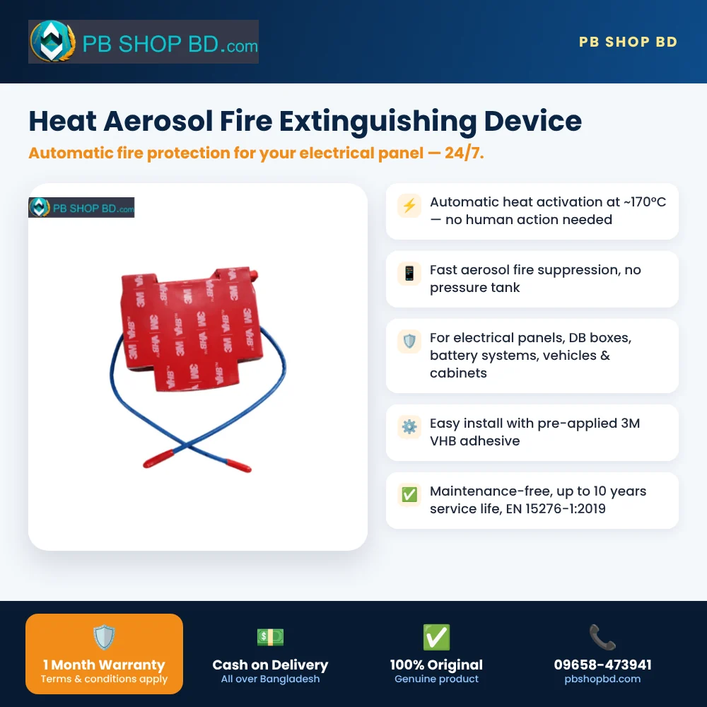 Heat Aerosol Fire Extinguishing Device – key features and 1 month warranty