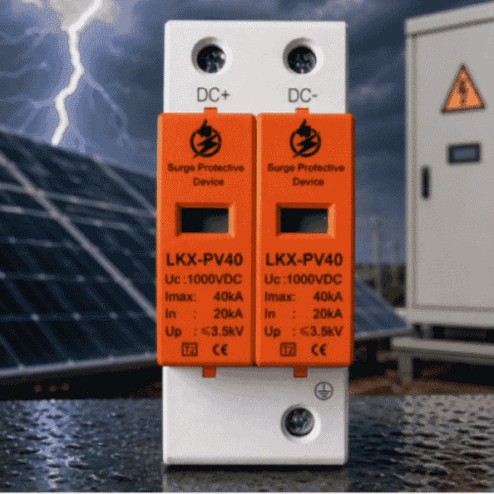 LKX-PV40 DC Surge Protection Device 1000V 40kA (2P) – Solar Lightning Protection SPD