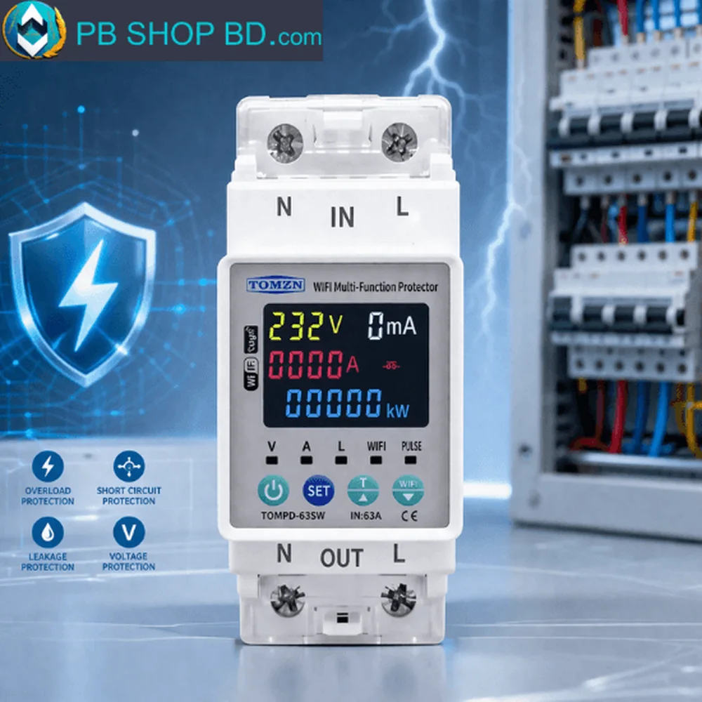 TOMZN TOMPD-63SW 63A WiFi Smart Circuit Breaker with Energy Meter & Leakage Protection