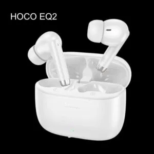 HOCO EQ2 True Wireless in Ear Earbuds – White Color HOCO EQ2 True Wireless in Ear Earbuds – White Color
