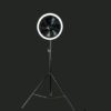 JISULIFE FA17 Rechargeable Fan with LED Ceiling Fan with Long Tripod Stand- Black Color