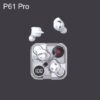 P61 Pro Transparent TWS Earbuds – White Color