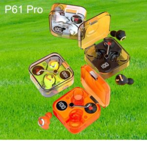 P61 Pro Transparent TWS Earbuds – White Color