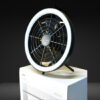 JISULIFE FA17 Rechargeable Fan with LED Ceiling Fan with Long Tripod Stand- Black Color
