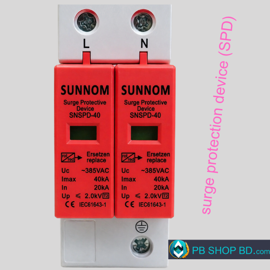 SUNNOM 40kA Surge Protection Device SUNNOM Surge Protection Device (SNSPD-40) 40kA Lightning Protector for Electrical Systems
